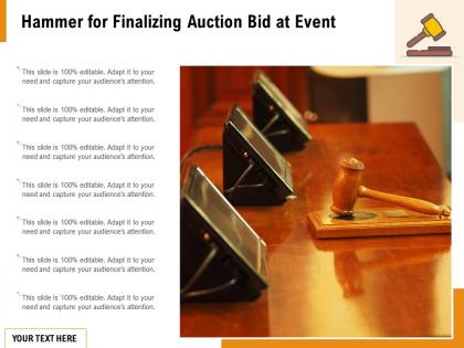 Hammer for finalizing auction bid at event