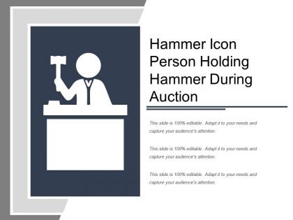 Hammer icon person holding hammer during auction