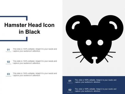 Hamster head icon in black