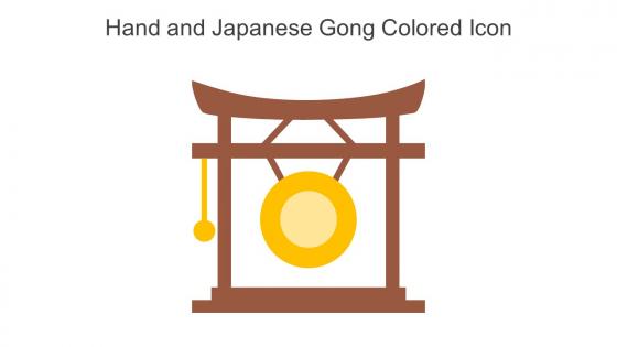 Hand And Japanese Gong Colored Icon In Powerpoint Pptx Png And Editable Eps Format