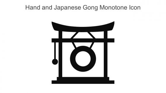 Hand And Japanese Gong Monotone Icon In Powerpoint Pptx Png And Editable Eps Format