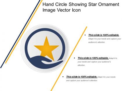 Hand circle showing star ornament image vector icon