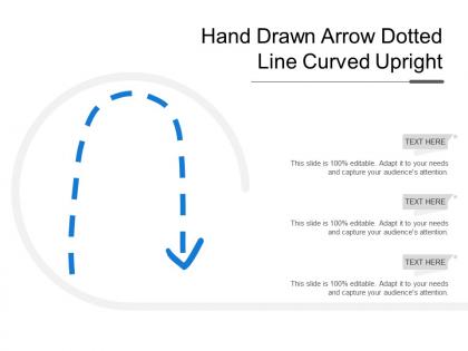 Hand drawn arrow dotted line curved upright