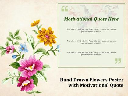 Hand drawn flowers poster with motivational quote