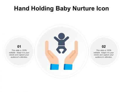 Hand holding baby nurture icon