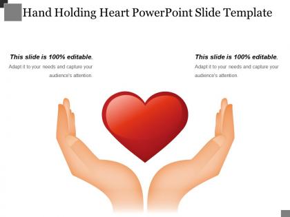 Hand holding heart powerpoint slide template