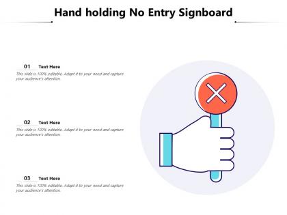 Hand holding no entry signboard