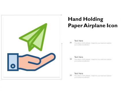 Hand holding paper airplane icon
