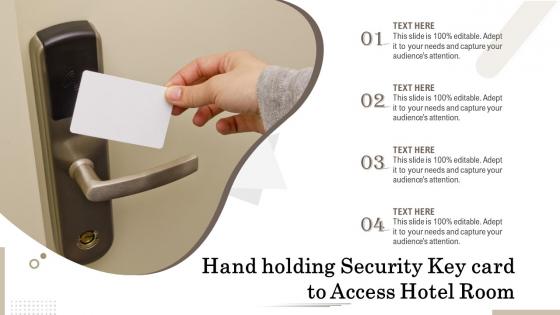 Hand holding security key card to access hotel room