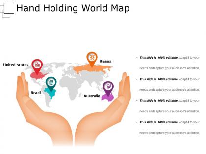 Hand holding world map ppt background images