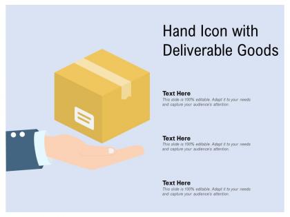 Hand icon with deliverable goods