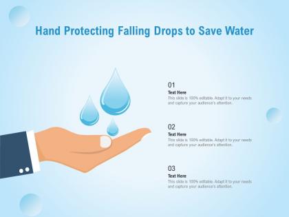 Hand protecting falling drops to save water