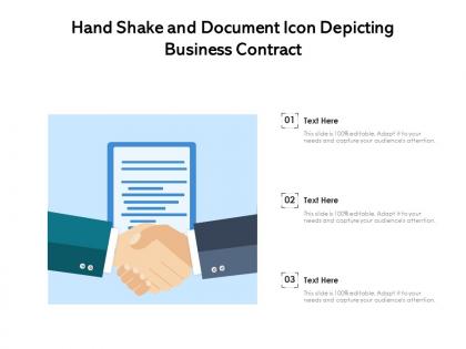 Hand shake and document icon depicting business contract