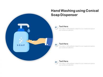 Hand washing using conical soap dispenser
