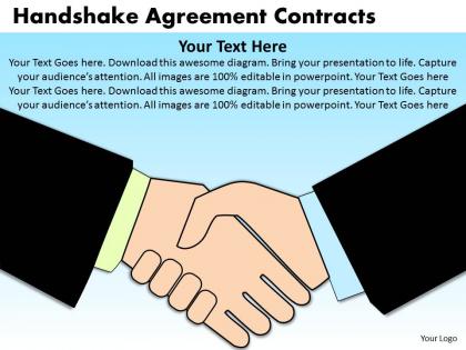Handshake agreement contracts powerpoint slides and ppt templates db