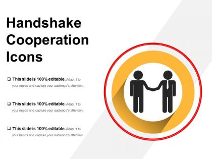 Handshake cooperation icons ppt infographic template