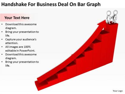 Handshake for business deal on bar graph ppt graphics icons powerpoint
