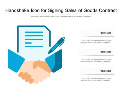 Handshake icon for signing sales of goods contract