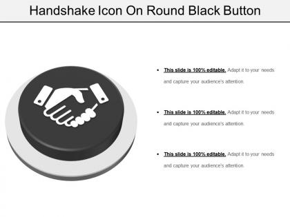 Handshake icon on round black button