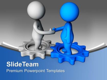 Handshake on gears industrial powerpoint templates ppt themes and graphics 0213