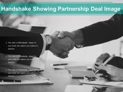 Handshake showing partnership deal image