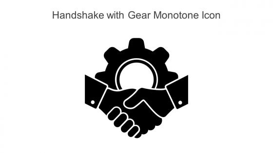 Handshake With Gear Monotone Icon In Powerpoint Pptx Png And Editable Eps Format