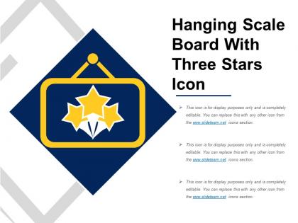 Hanging scale board with three stars icon