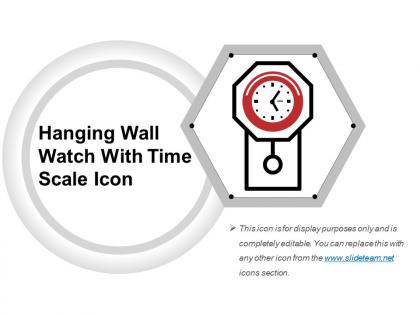 Hanging wall watch with time scale icon