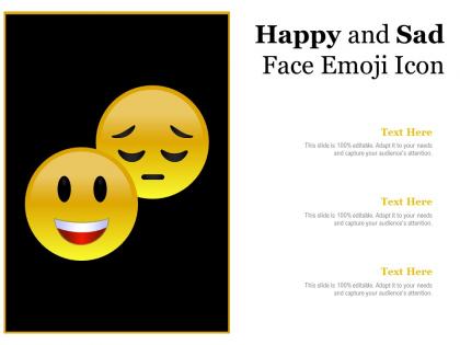 Happy and sad face emoji icon