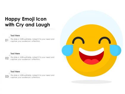 Happy emoji icon with cry and laugh
