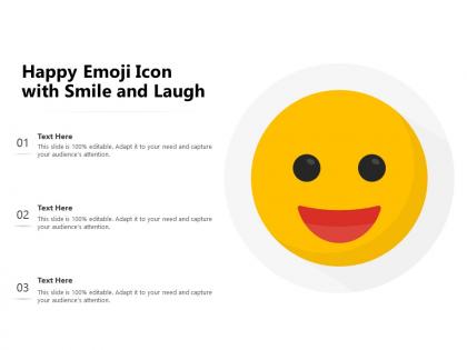 Happy emoji icon with smile and laugh