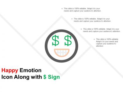 Happy emotion icon along with dollar sign