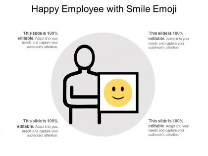 Happy employee with smile emoji