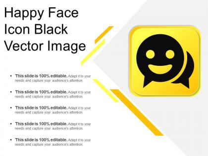 Happy face icon black vector image