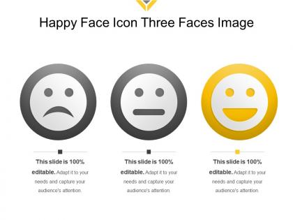Happy face icon three faces image