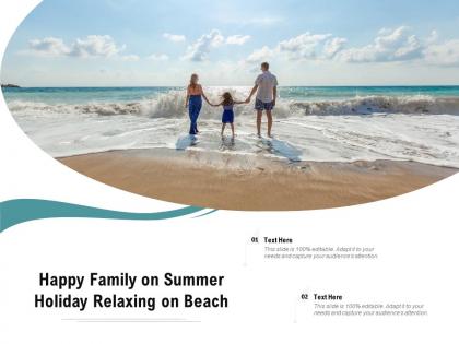 Happy family on summer holiday relaxing on beach