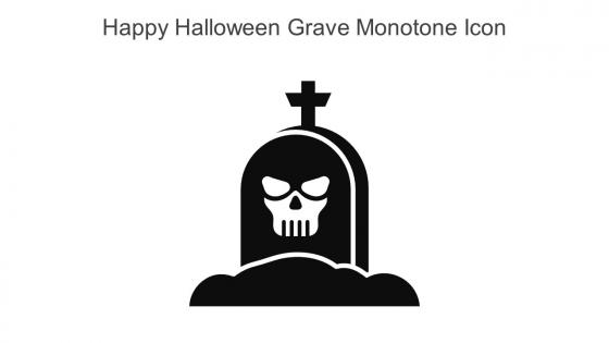 Happy Halloween Grave Monotone Icon In Powerpoint Pptx Png And Editable Eps Format