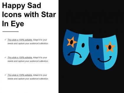 Happy sad icons with star in eye