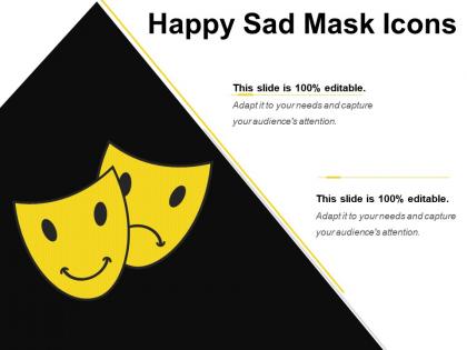 Happy sad mask icons