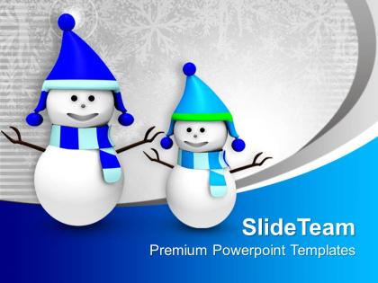 Happy snowmen christmas holidays powerpoint templates ppt themes and graphics