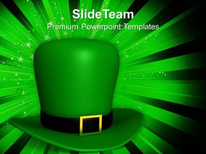 Happy st patricks day green hat of templates ppt backgrounds for slides