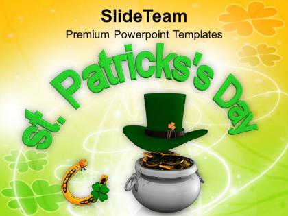 Happy st patricks day lucky symbols of events templates ppt backgrounds for slides