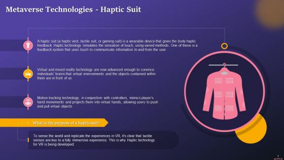 Haptic Suit And Its Importance In Metaverse Training Ppt