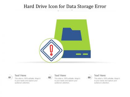 Hard drive icon for data storage error