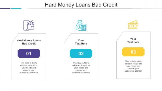 Hard Money Loans Bad Credit Ppt Powerpoint Presentation Summary Slides Cpb