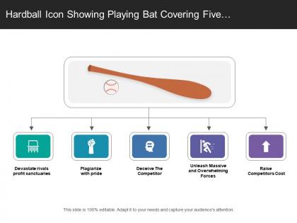 Hardball icon showing playing bat covering five different strategies