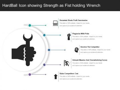Hardball icon showing strength as fist holding wrench