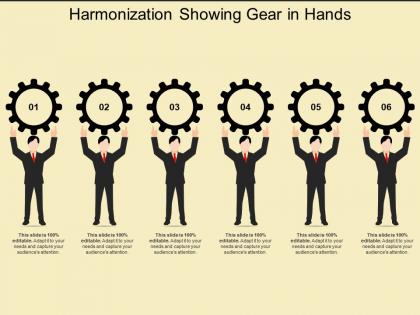 Harmonization showing gear in hands