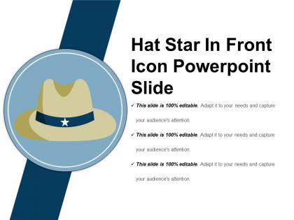 Hat star in front icon powerpoint slide