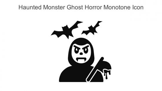 Haunted Monster Ghost Horror Monotone Icon In Powerpoint Pptx Png And Editable Eps Format